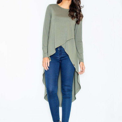 Chic Asymmetrical Hem Blouse-Tunic