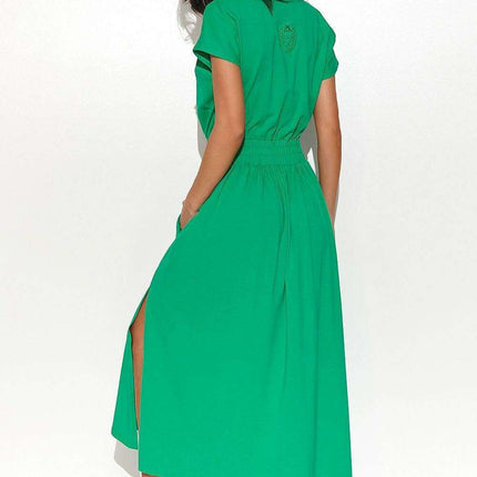 Chic Asymmetrical Knit Daydress with Elegant Draping - Très Elite
