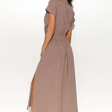Chic Asymmetrical Knit Daydress with Elegant Draping - Très Elite