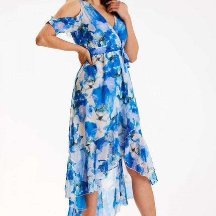 Chic Asymmetrical Ruffle Chiffon Dress - Très Elite