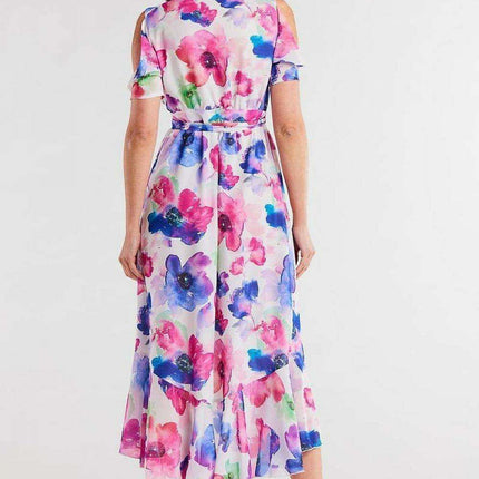 Chic Asymmetrical Ruffle Chiffon Dress - Très Elite