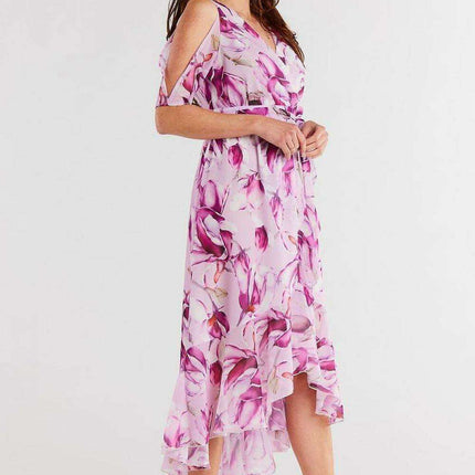 Chic Asymmetrical Ruffle Chiffon Dress - Très Elite