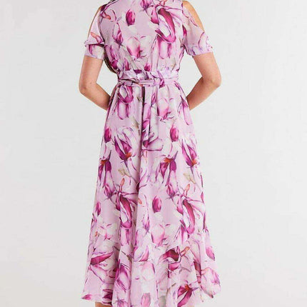 Chic Asymmetrical Ruffle Chiffon Dress - Très Elite