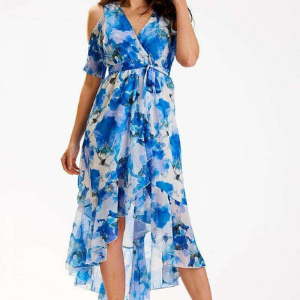 Chic Asymmetrical Ruffle Chiffon Dress
