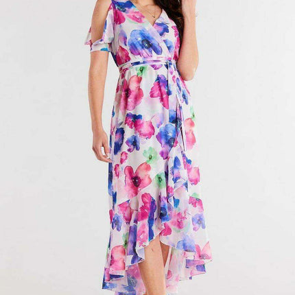 Chic Asymmetrical Ruffle Chiffon Dress
