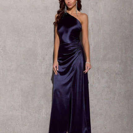 Chic Asymmetrical Satin Evening Dress - Très Elite