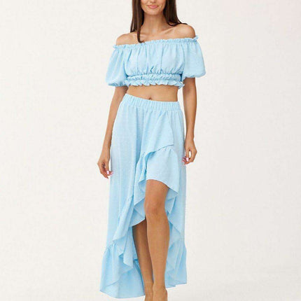 Chic Asymmetrical Summer Outfit with Ruffled Skirt