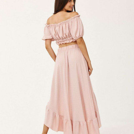 Chic Asymmetrical Summer Outfit with Ruffled Skirt - Très Elite