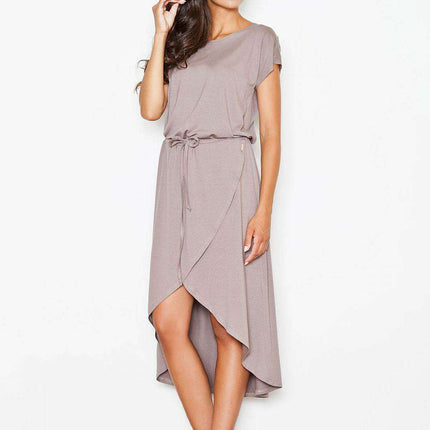 Chic Asymmetrical Viscose Wrap Dress for Effortless Elegance - Très Elite