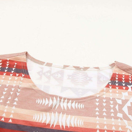 Chic Aztec-Inspired Lounge Set with Elegant Puff Sleeves & Adjustable Drawstring - Très Elite