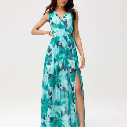 Chic Back-Cut Chiffon Maxi Dress for Special Occasions