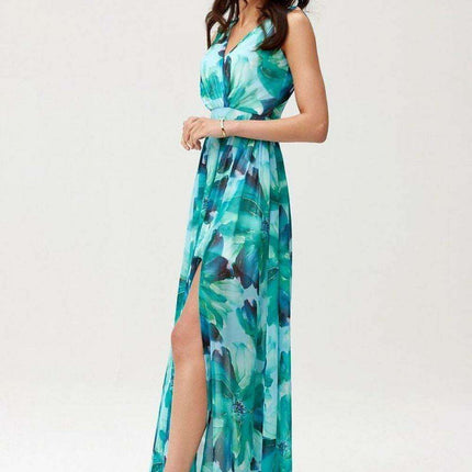 Chic Back-Cut Chiffon Maxi Dress for Special Occasions - Très Elite