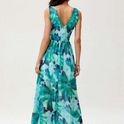 Chic Back-Cut Chiffon Maxi Dress for Special Occasions - Très Elite