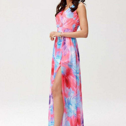 Chic Back-Cut Chiffon Maxi Dress for Special Occasions - Très Elite