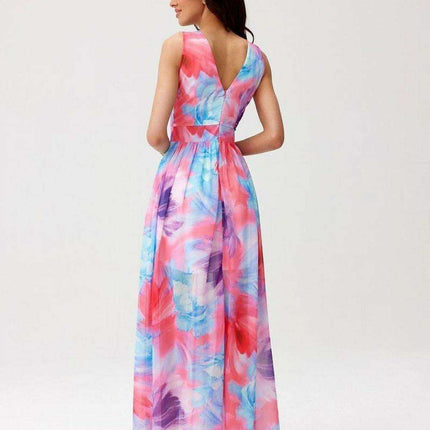 Chic Back-Cut Chiffon Maxi Dress for Special Occasions - Très Elite
