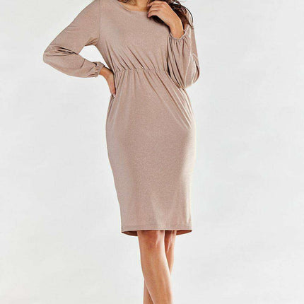 Chic Backless Evening Dress with Stretchy Waist and Stylish Sleeves - Très Elite