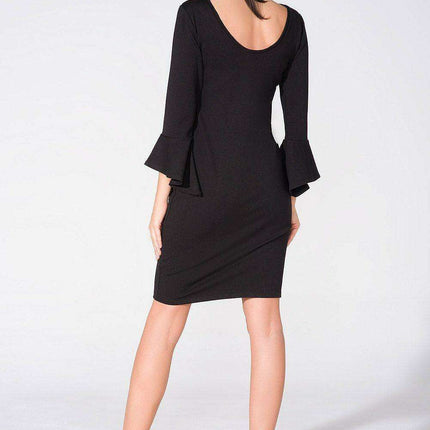 Chic Backless Knit Evening Dress with Elegant Ruffle Details - Sophistication Redefined Collection - Très Elite