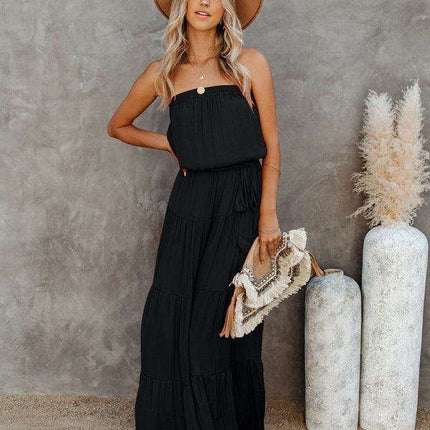 Chic Backless Lace Maxi Dress for Fashion-Forward Women- Très Elite- Très Elite