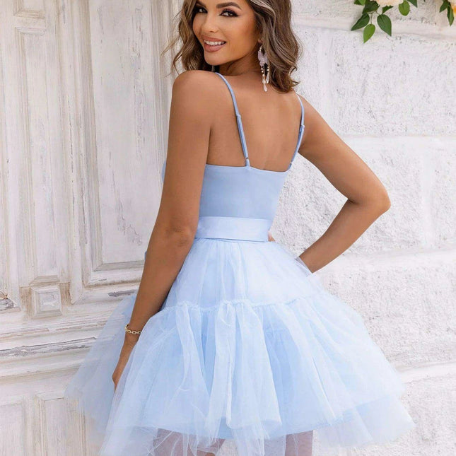 Chic Backless White Mini Slip Dress for Women - Perfect for Summer Parties, Birthdays, and Bridesmaids