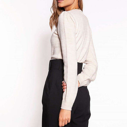 Chic Balloon Sleeve Knit Sweater - Très Elite