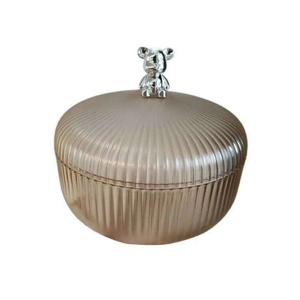 Chic Bear Design Plastic Snack Storage Tray with Dustproof Lid for Nuts, Fruits, and Candies - Spacious Kitchen Organizer..