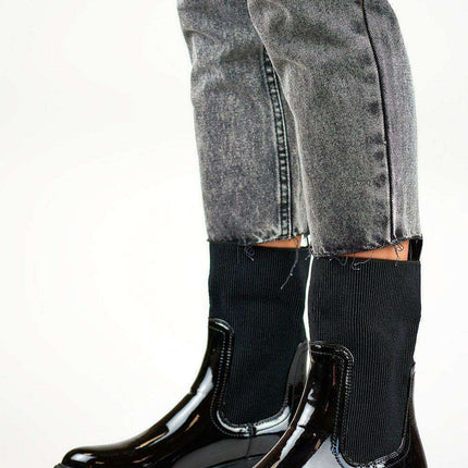 Chic Beige Glossy Leather Slip-On Booties for Fashion-Forward Women