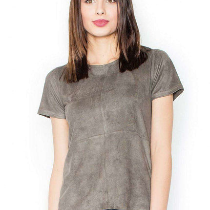 Chic Beige Short Sleeve Blouse - Très Elite