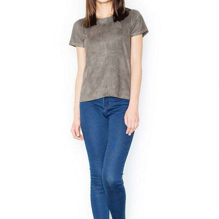 Chic Beige Short Sleeve Blouse - Très Elite