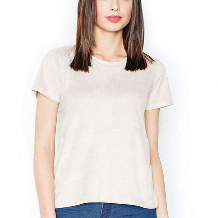 Chic Beige Short Sleeve Blouse - Très Elite