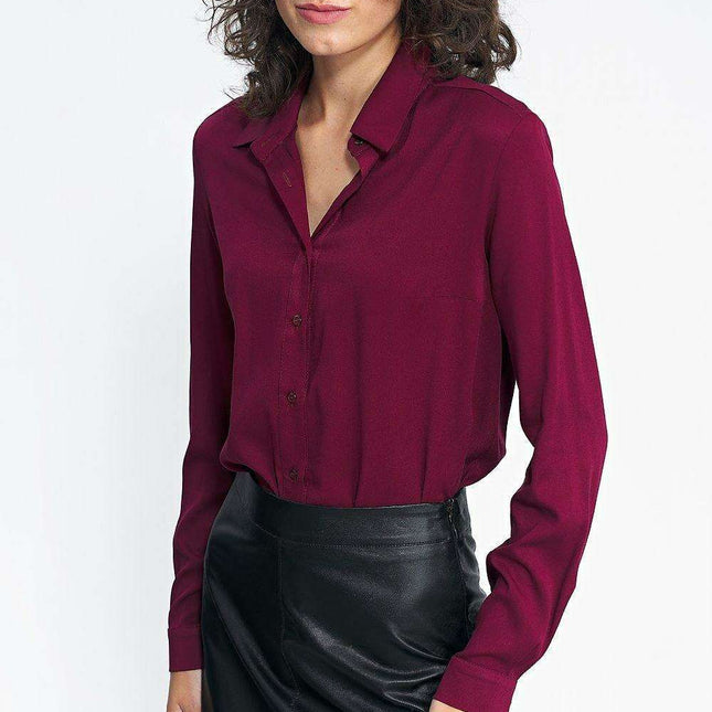 Chic Beige Viscose Long Sleeve Shirt For Everyday Elegance