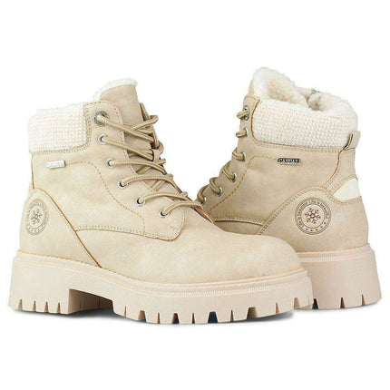 Chic Beige Winter Trapper Boots for Ultimate Warmth - Très Elite