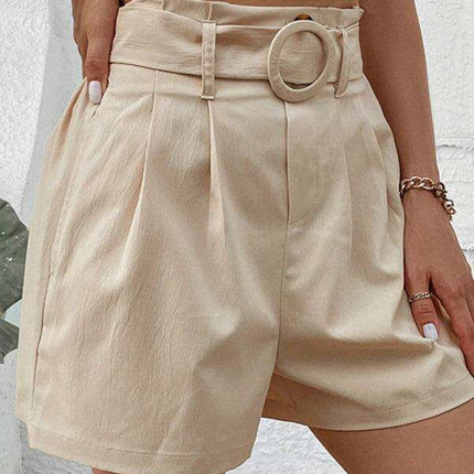 Chic Beige Women's Summer Shorts - Effortless Elegance and Comfort