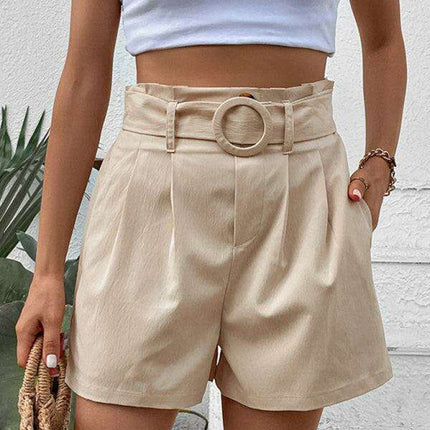 Chic Beige Women's Summer Shorts - Effortless Elegance and Comfort