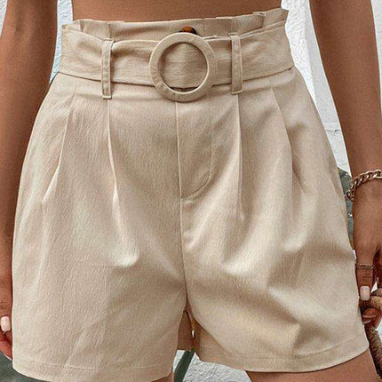Chic Beige Women's Summer Shorts - Effortless Elegance and Comfort