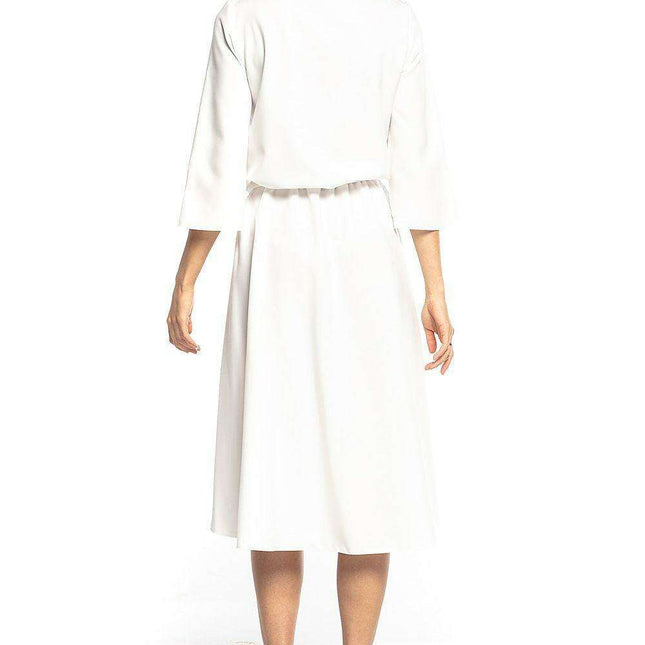 Chic Belted Asymmetrical Midi Dress with Unique Design