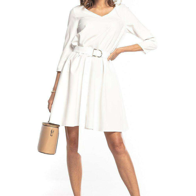 Chic Belted Ethereal Trapeze Dress - Très Elite