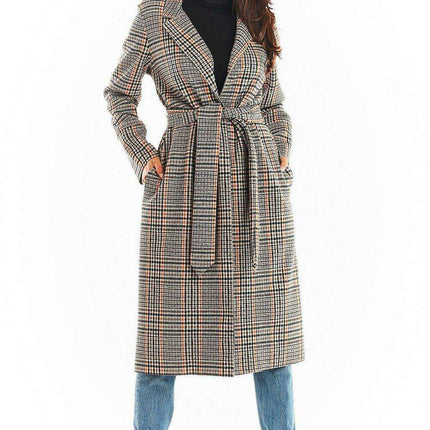 Chic Belted Overcoat with Dual Collar