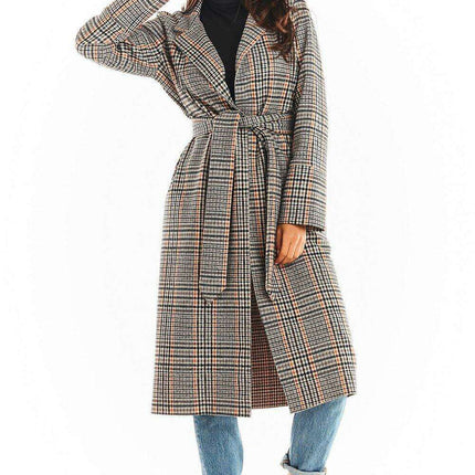 Chic Belted Overcoat with Dual Collar