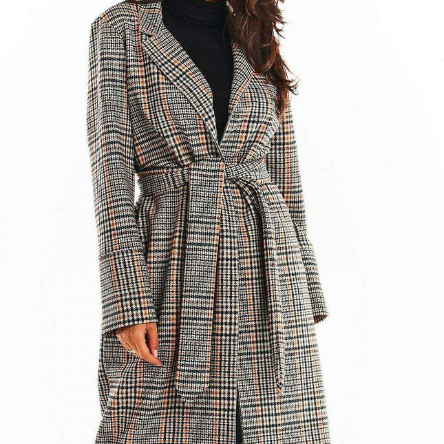 Chic Belted Overcoat with Dual Collar - Très Elite