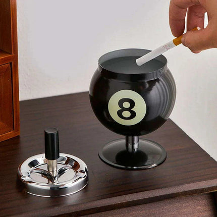 Chic Billiards-Inspired Metal Ashtray - Stylish Smoking Accessory and Decorative Accent for Home and Office - Très Elite