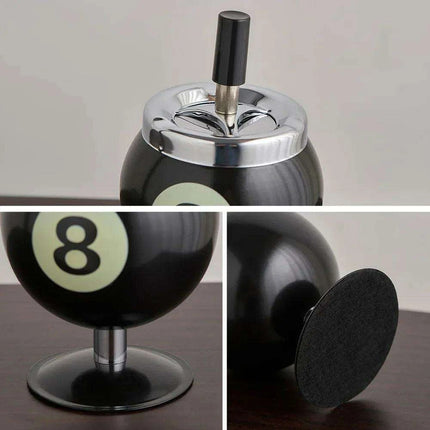 Chic Billiards-Inspired Metal Ashtray - Stylish Smoking Accessory and Decorative Accent for Home and Office - Très Elite