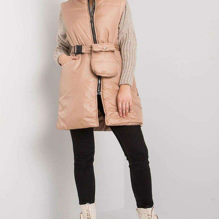Chic Black Down Vest with Belt and Pouch - Essential Winter Fashion - Très Elite