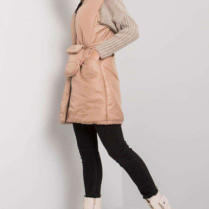 Chic Black Down Vest with Belt and Pouch - Essential Winter Fashion - Très Elite