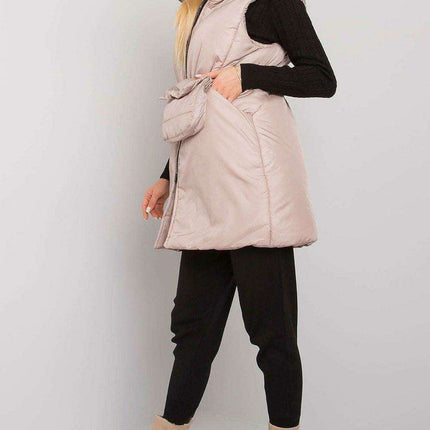 Chic Black Down Vest with Belt and Pouch - Essential Winter Fashion - Très Elite