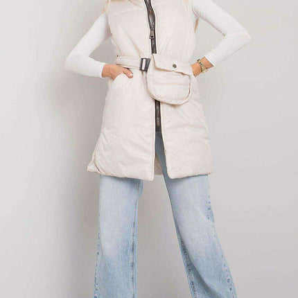 Chic Black Down Vest with Belt and Pouch - Essential Winter Fashion - Très Elite
