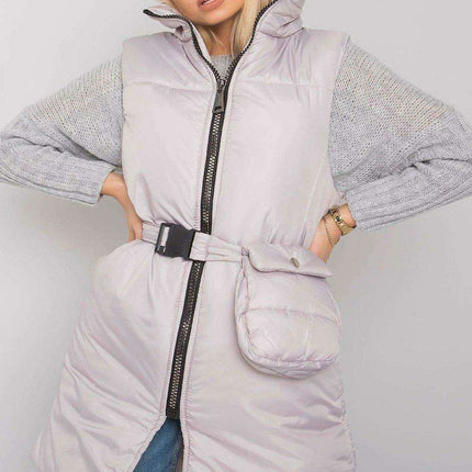 Chic Black Down Vest with Belt and Pouch - Essential Winter Fashion - Très Elite