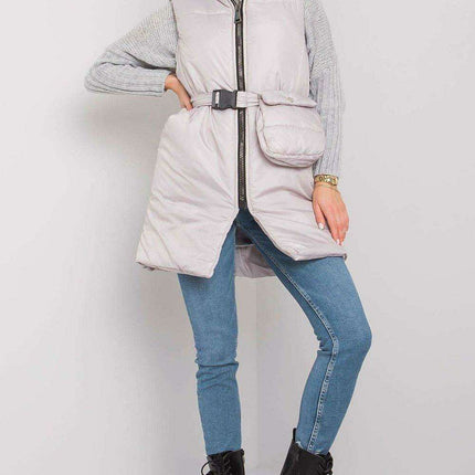 Chic Black Down Vest with Belt and Pouch - Essential Winter Fashion - Très Elite