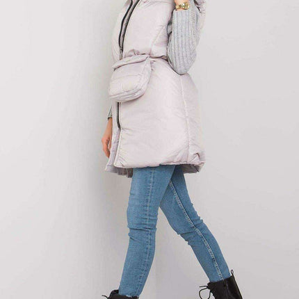 Chic Black Down Vest with Belt and Pouch - Essential Winter Fashion - Très Elite
