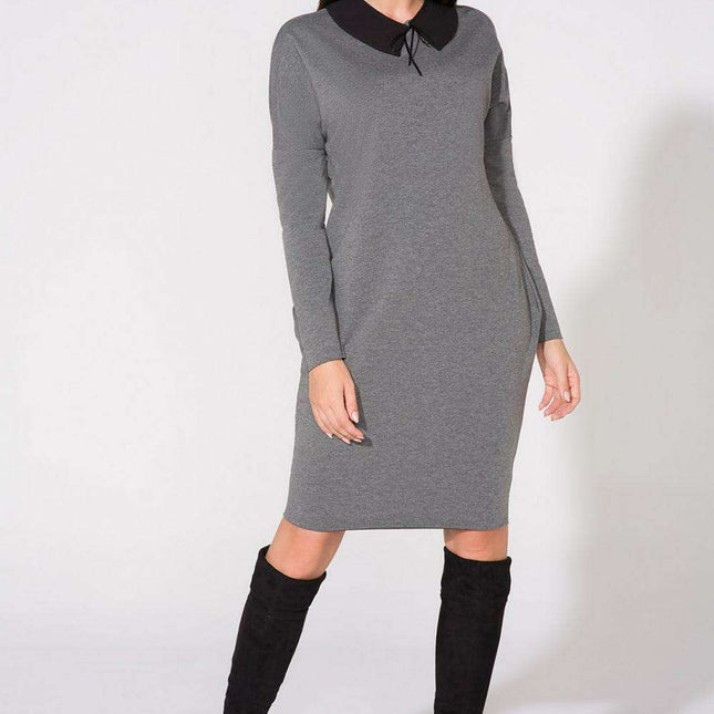 Chic Black Evening Gown with Modern Raw Edges and Stylish Collar