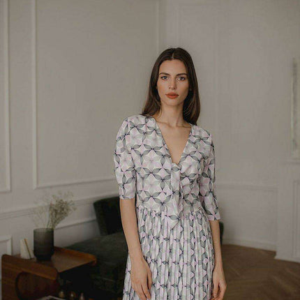 Chic Black Kimono Sleeve Midi Cocktail Dress by Lenitif